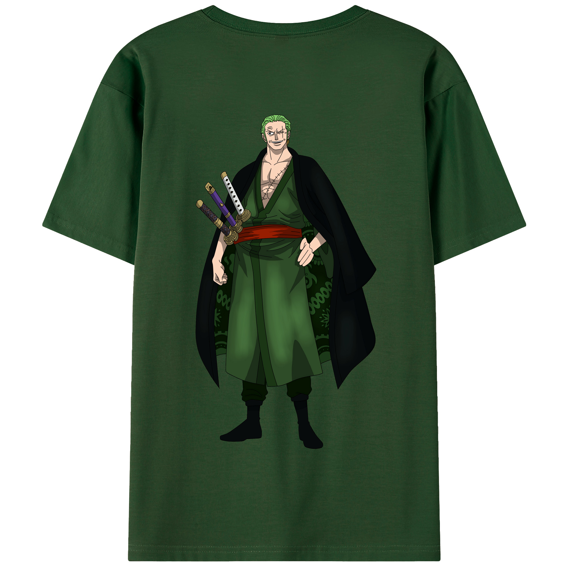 ワンピース ロロノア・ゾロ ONE PIECE Roronoa Zoro 綿100％半袖Tシャツ（背面プリント）
